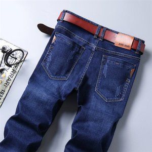 Men Jeans Business Casual Stretch Slim